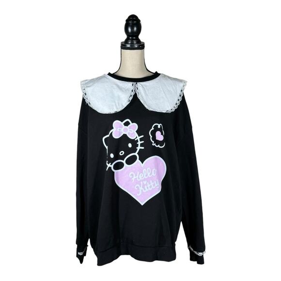 New Girl Order X Hello Kitty Lace Collar Sweatshirt Womens Size 12 - Picture 3 of 6